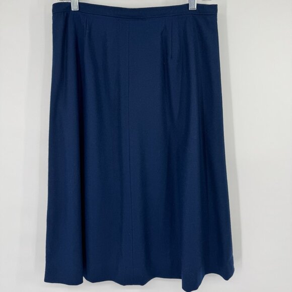 Pendleton Womens Pure Virgin Wool A-Line Navy Skirt size 10 - Picture 8 of 10